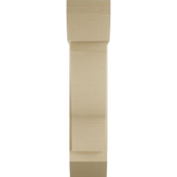 Ekena Millwork - BKTUR0756X22X34FST06RCPR - Timberthane Faux Wood Funston Style Bracket w/ Offset Brace, Slat Ends, 7 1/2"W x 22"D x 34"H, Primed Tan
