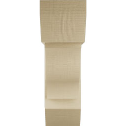Ekena Millwork - BKTUR0756X24X24FST06RCPR - Timberthane Faux Wood Funston Style Bracket w/ Offset Brace, Slat Ends, 7 1/2"W x 24"D x 24"H, Primed Tan