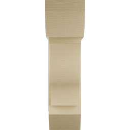 Ekena Millwork - BKTUR0756X24X28FST06RCPR - Timberthane Faux Wood Funston Style Bracket w/ Offset Brace, Slat Ends, 7 1/2"W x 24"D x 28"H, Primed Tan
