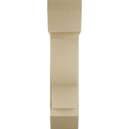 Ekena Millwork - BKTUR0756X24X32FST06RCPR - Timberthane Faux Wood Funston Style Bracket w/ Offset Brace, Slat Ends, 7 1/2"W x 24"D x 32"H, Primed Tan