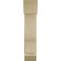 Ekena Millwork - BKTUR0756X24X36FST06RCPR - Timberthane Faux Wood Funston Style Bracket w/ Offset Brace, Slat Ends, 7 1/2"W x 24"D x 36"H, Primed Tan