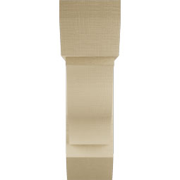 Ekena Millwork - BKTUR0756X26X26FST06RCPR - Timberthane Faux Wood Funston Style Bracket w/ Offset Brace, Slat Ends, 7 1/2"W x 26"D x 26"H, Primed Tan