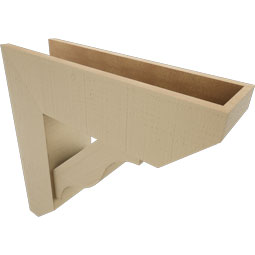Ekena Millwork - BKTUR0756X26X26FST06RCPR - Timberthane Faux Wood Funston Style Bracket w/ Offset Brace, Slat Ends, 7 1/2"W x 26"D x 26"H, Primed Tan
