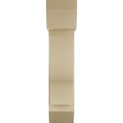 Ekena Millwork - BKTUR0756X26X34FST06RCPR - Timberthane Faux Wood Funston Style Bracket w/ Offset Brace, Slat Ends, 7 1/2"W x 26"D x 34"H, Primed Tan
