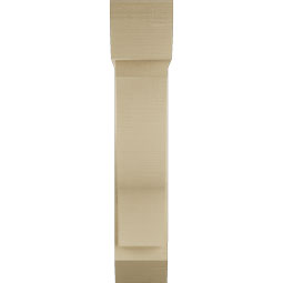 Ekena Millwork - BKTUR0756X26X38FST06RCPR - Timberthane Faux Wood Funston Style Bracket w/ Offset Brace, Slat Ends, 7 1/2"W x 26"D x 38"H, Primed Tan