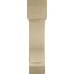 Ekena Millwork - BKTUR0756X28X32FST06RCPR - Timberthane Faux Wood Funston Style Bracket w/ Offset Brace, Slat Ends, 7 1/2"W x 28"D x 32"H, Primed Tan