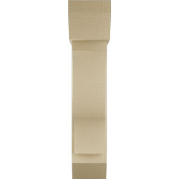 Ekena Millwork - BKTUR0756X28X36FST06RCPR - Timberthane Faux Wood Funston Style Bracket w/ Offset Brace, Slat Ends, 7 1/2"W x 28"D x 36"H, Primed Tan