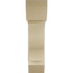 Ekena Millwork - BKTUR0756X30X30FST06RCPR - Timberthane Faux Wood Funston Style Bracket w/ Offset Brace, Slat Ends, 7 1/2"W x 30"D x 30"H, Primed Tan