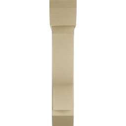 Ekena Millwork - BKTUR0756X32X40FST06RCPR - Timberthane Faux Wood Funston Style Bracket w/ Offset Brace, Slat Ends, 7 1/2"W x 32"D x 40"H, Primed Tan