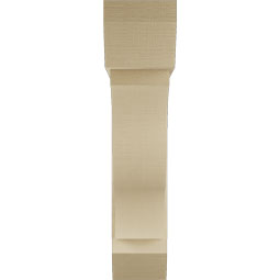 Ekena Millwork - BKTUR0756X34X34FST06RCPR - Timberthane Faux Wood Funston Style Bracket w/ Offset Brace, Slat Ends, 7 1/2"W x 34"D x 34"H, Primed Tan