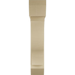 Ekena Millwork - BKTUR0756X34X38FST06RCPR - Timberthane Faux Wood Funston Style Bracket w/ Offset Brace, Slat Ends, 7 1/2"W x 34"D x 38"H, Primed Tan