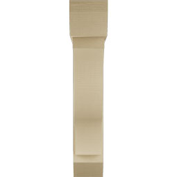 Ekena Millwork - BKTUR0756X36X40FST06RCPR - Timberthane Faux Wood Funston Style Bracket w/ Offset Brace, Slat Ends, 7 1/2"W x 36"D x 40"H, Primed Tan