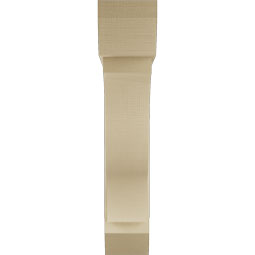 Ekena Millwork - BKTUR0756X38X38FST06RCPR - Timberthane Faux Wood Funston Style Bracket w/ Offset Brace, Slat Ends, 7 1/2"W x 38"D x 38"H, Primed Tan