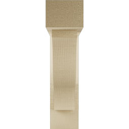 Ekena Millwork - BKTUR0352X14X14FST05RCPR - Timberthane Faux Wood Funston Style Bracket w/ Offset Brace, Block Ends, 3 1/2"W x 14"D x 14"H, Primed Tan