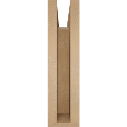 Ekena Millwork - BKTUR0352X14X14FST05RCPR - Timberthane Faux Wood Funston Style Bracket w/ Offset Brace, Block Ends, 3 1/2"W x 14"D x 14"H, Primed Tan