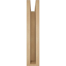 Ekena Millwork - BKTUR0352X14X18FST05RCPR - Timberthane Faux Wood Funston Style Bracket w/ Offset Brace, Block Ends, 3 1/2"W x 14"D x 18"H, Primed Tan