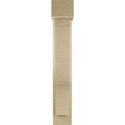 Ekena Millwork - BKTUR0352X14X22FST05RCPR - Timberthane Faux Wood Funston Style Bracket w/ Offset Brace, Block Ends, 3 1/2"W x 14"D x 22"H, Primed Tan