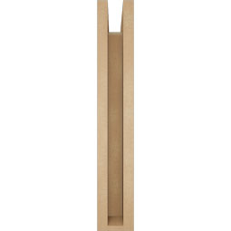 Ekena Millwork - BKTUR0352X14X22FST05RCPR - Timberthane Faux Wood Funston Style Bracket w/ Offset Brace, Block Ends, 3 1/2"W x 14"D x 22"H, Primed Tan