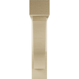 Ekena Millwork - BKTUR0352X16X16FST05RCPR - Timberthane Faux Wood Funston Style Bracket w/ Offset Brace, Block Ends, 3 1/2"W x 16"D x 16"H, Primed Tan