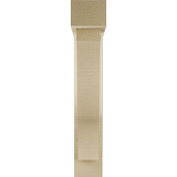 Ekena Millwork - BKTUR0352X16X20FST05RCPR - Timberthane Faux Wood Funston Style Bracket w/ Offset Brace, Block Ends, 3 1/2"W x 16"D x 20"H, Primed Tan