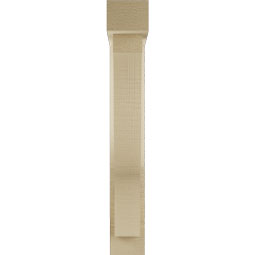 Ekena Millwork - BKTUR0352X16X24FST05RCPR - Timberthane Faux Wood Funston Style Bracket w/ Offset Brace, Block Ends, 3 1/2"W x 16"D x 24"H, Primed Tan