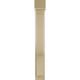 Ekena Millwork - BKTUR0352X16X28FST05RCPR - Timberthane Faux Wood Funston Style Bracket w/ Offset Brace, Block Ends, 3 1/2"W x 16"D x 28"H, Primed Tan