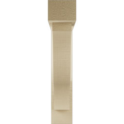 Ekena Millwork - BKTUR0352X18X18FST05RCPR - Timberthane Faux Wood Funston Style Bracket w/ Offset Brace, Block Ends, 3 1/2"W x 18"D x 18"H, Primed Tan