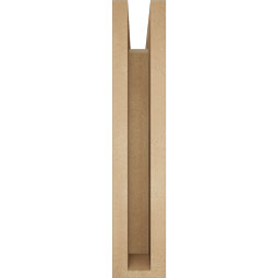 Ekena Millwork - BKTUR0352X18X18FST05RCPR - Timberthane Faux Wood Funston Style Bracket w/ Offset Brace, Block Ends, 3 1/2"W x 18"D x 18"H, Primed Tan