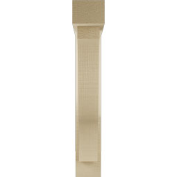 Ekena Millwork - BKTUR0352X18X22FST05RCPR - Timberthane Faux Wood Funston Style Bracket w/ Offset Brace, Block Ends, 3 1/2"W x 18"D x 22"H, Primed Tan