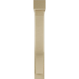 Ekena Millwork - BKTUR0352X18X26FST05RCPR - Timberthane Faux Wood Funston Style Bracket w/ Offset Brace, Block Ends, 3 1/2"W x 18"D x 26"H, Primed Tan