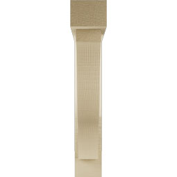 Ekena Millwork - BKTUR0352X20X20FST05RCPR - Timberthane Faux Wood Funston Style Bracket w/ Offset Brace, Block Ends, 3 1/2"W x 20"D x 20"H, Primed Tan