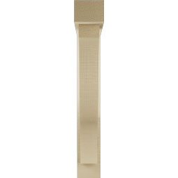 Ekena Millwork - BKTUR0352X20X24FST05RCPR - Timberthane Faux Wood Funston Style Bracket w/ Offset Brace, Block Ends, 3 1/2"W x 20"D x 24"H, Primed Tan