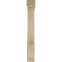 Ekena Millwork - BKTUR0352X20X28FST05RCPR - Timberthane Faux Wood Funston Style Bracket w/ Offset Brace, Block Ends, 3 1/2"W x 20"D x 28"H, Primed Tan