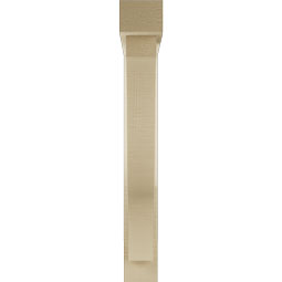 Ekena Millwork - BKTUR0352X22X26FST05RCPR - Timberthane Faux Wood Funston Style Bracket w/ Offset Brace, Block Ends, 3 1/2"W x 22"D x 26"H, Primed Tan