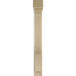 Ekena Millwork - BKTUR0352X22X30FST05RCPR - Timberthane Faux Wood Funston Style Bracket w/ Offset Brace, Block Ends, 3 1/2"W x 22"D x 30"H, Primed Tan