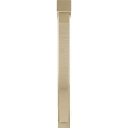 Ekena Millwork - BKTUR0352X22X34FST05RCPR - Timberthane Faux Wood Funston Style Bracket w/ Offset Brace, Block Ends, 3 1/2"W x 22"D x 34"H, Primed Tan