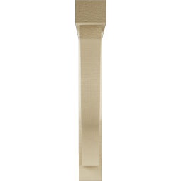 Ekena Millwork - BKTUR0352X24X24FST05RCPR - Timberthane Faux Wood Funston Style Bracket w/ Offset Brace, Block Ends, 3 1/2"W x 24"D x 24"H, Primed Tan