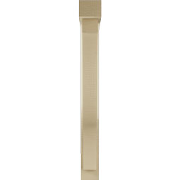 Ekena Millwork - BKTUR0352X24X32FST05RCPR - Timberthane Faux Wood Funston Style Bracket w/ Offset Brace, Block Ends, 3 1/2"W x 24"D x 32"H, Primed Tan