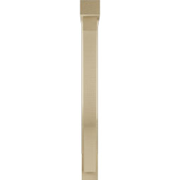 Ekena Millwork - BKTUR0352X24X36FST05RCPR - Timberthane Faux Wood Funston Style Bracket w/ Offset Brace, Block Ends, 3 1/2"W x 24"D x 36"H, Primed Tan