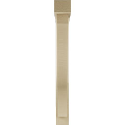 Ekena Millwork - BKTUR0352X26X30FST05RCPR - Timberthane Faux Wood Funston Style Bracket w/ Offset Brace, Block Ends, 3 1/2"W x 26"D x 30"H, Primed Tan
