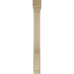 Ekena Millwork - BKTUR0352X26X34FST05RCPR - Timberthane Faux Wood Funston Style Bracket w/ Offset Brace, Block Ends, 3 1/2"W x 26"D x 34"H, Primed Tan