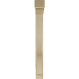 Ekena Millwork - BKTUR0352X28X32FST05RCPR - Timberthane Faux Wood Funston Style Bracket w/ Offset Brace, Block Ends, 3 1/2"W x 28"D x 32"H, Primed Tan