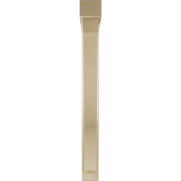 Ekena Millwork - BKTUR0352X30X34FST05RCPR - Timberthane Faux Wood Funston Style Bracket w/ Offset Brace, Block Ends, 3 1/2"W x 30"D x 34"H, Primed Tan