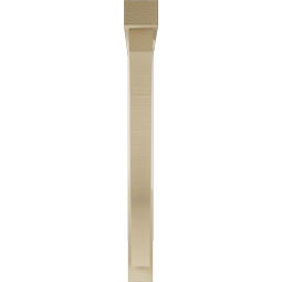 Ekena Millwork - BKTUR0352X34X34FST05RCPR - Timberthane Faux Wood Funston Style Bracket w/ Offset Brace, Block Ends, 3 1/2"W x 34"D x 34"H, Primed Tan