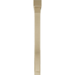 Ekena Millwork - BKTUR0352X34X38FST05RCPR - Timberthane Faux Wood Funston Style Bracket w/ Offset Brace, Block Ends, 3 1/2"W x 34"D x 38"H, Primed Tan
