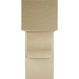 Ekena Millwork - BKTUR0554X14X14FST05RCPR - Timberthane Faux Wood Funston Style Bracket w/ Offset Brace, Block Ends, 5 1/2"W x 14"D x 14"H, Primed Tan