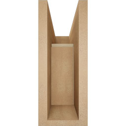 Ekena Millwork - BKTUR0554X14X14FST05RCPR - Timberthane Faux Wood Funston Style Bracket w/ Offset Brace, Block Ends, 5 1/2"W x 14"D x 14"H, Primed Tan