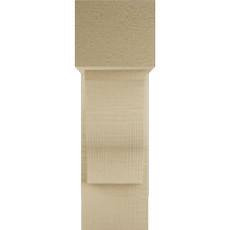 Ekena Millwork - BKTUR0554X14X18FST05RCPR - Timberthane Faux Wood Funston Style Bracket w/ Offset Brace, Block Ends, 5 1/2"W x 14"D x 18"H, Primed Tan