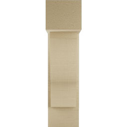 Ekena Millwork - BKTUR0554X14X22FST05RCPR - Timberthane Faux Wood Funston Style Bracket w/ Offset Brace, Block Ends, 5 1/2"W x 14"D x 22"H, Primed Tan