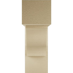 Ekena Millwork - BKTUR0554X16X16FST05RCPR - Timberthane Faux Wood Funston Style Bracket w/ Offset Brace, Block Ends, 5 1/2"W x 16"D x 16"H, Primed Tan